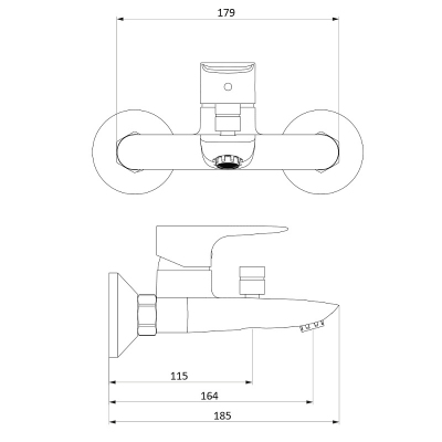 Смеситель для ванны и душа Damixa Origin Evo 781000000 хром
